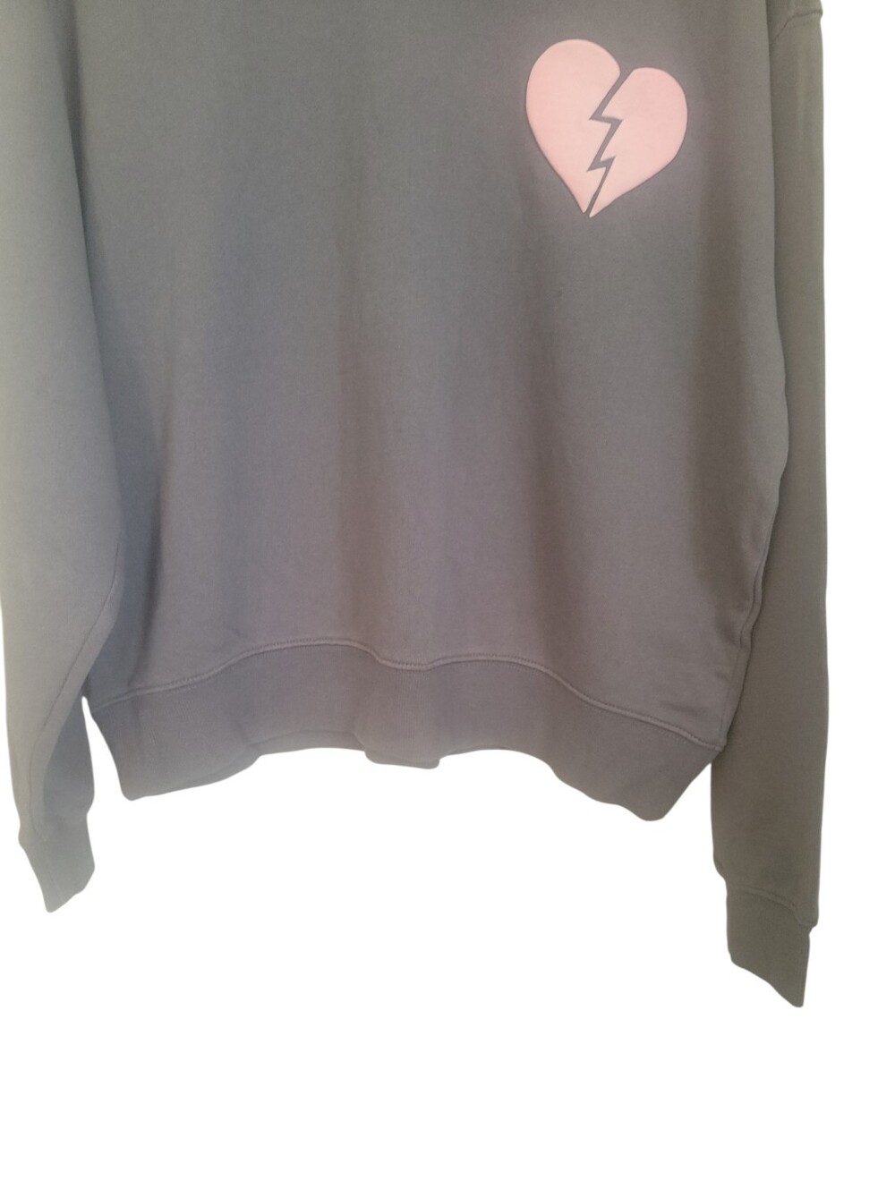 Wildfox I Wish It Was Saturday Graphic Sweatshirt Gray Pink Heart Oversized S - Picture 6 of 9